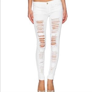 Blank NYC White Distressed Skinny Jeans
